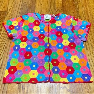 Michael Simon crochet cardigan size M